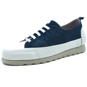 Women Navy and White Casual Suede Sneaker